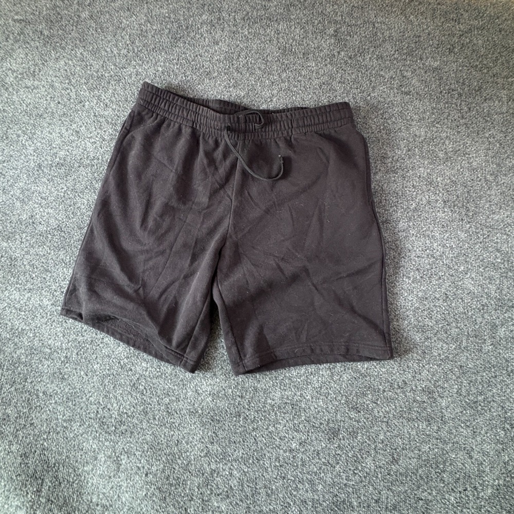 Tek Gear Ultrasoft Fleece Athletic Shorts Men 34x9 Black Cotton Drawstring Waist